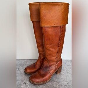 Frye Vintage Black Label Campus Knee High Boots 1970’s size 6